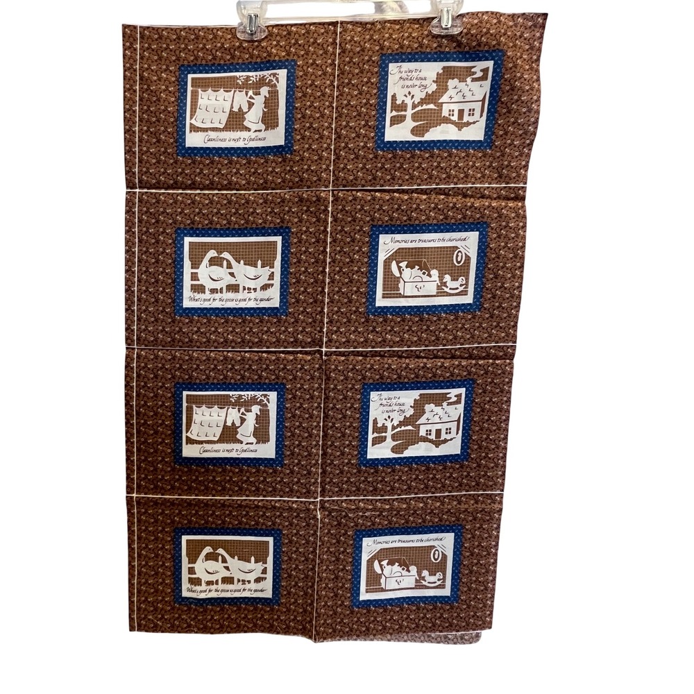 VINTAGE‎ Quilt squares Cranston Country Sunshine Fabric Panel Quilting 8 squares